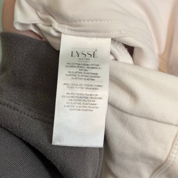 Lysse Bootcut Jeans Womens Large White Knit Denim High Rise Cropped Pull On NWT - Picture 4 of 11